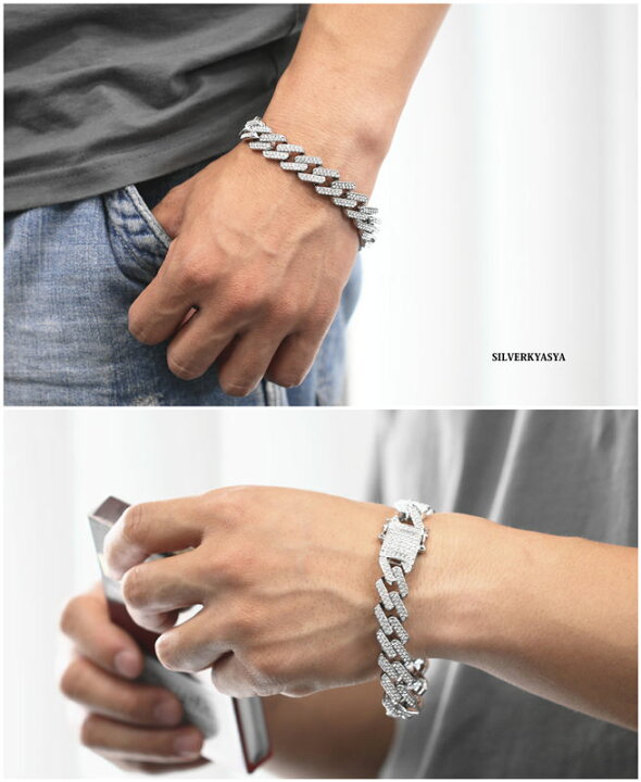 楽天市場】B系 アクセサリー ブレスレット マイアミキューバン  