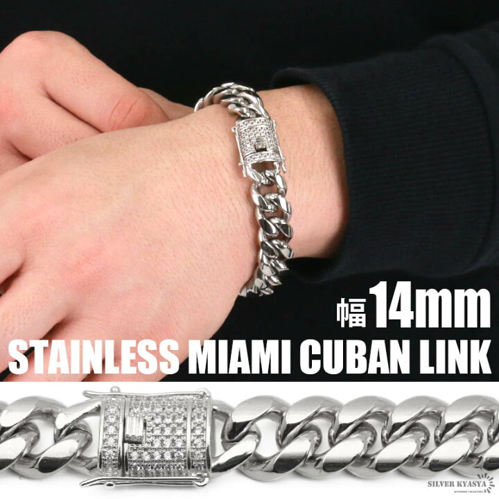 楽天市場】幅14mm STAINLESS STEEL ステンレス 喜平ブレスレット 