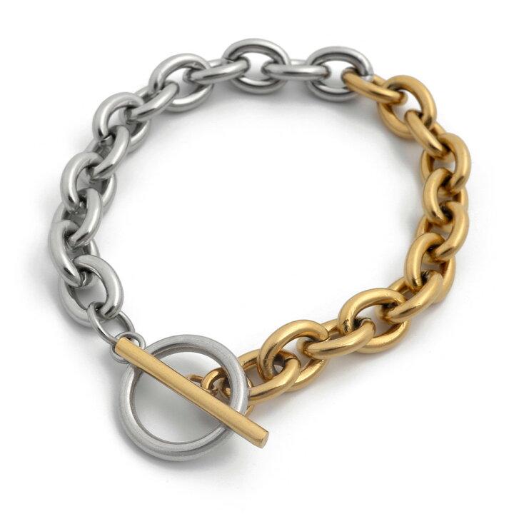 楽天市場】メンズブレスレット あずきチェーン コンビチェーン 幅9mm  