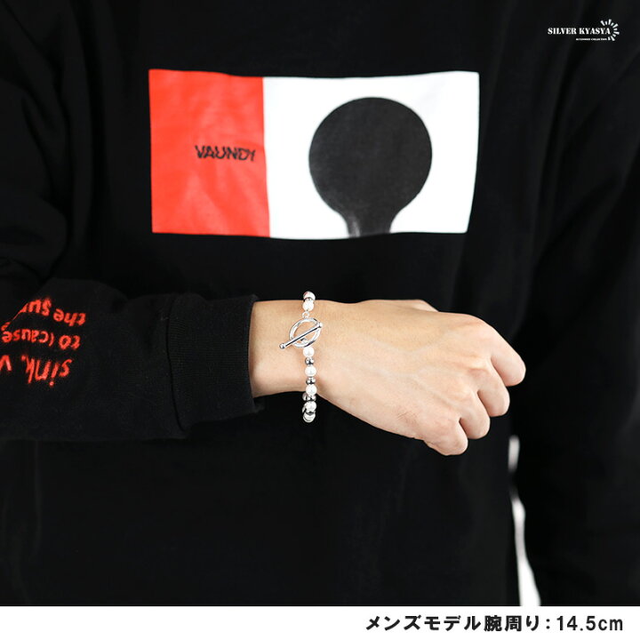 楽天市場 メンズ パール ブレスレット マンテル 男性 ハンドメイド アクセサリー ホワイト Pearl Mantel Bracelet 真珠 ボール ビーズ 6mm 金属アレルギー対応 ストリート ハード系 シンプル シルバーアクセサリーsilverkyasya