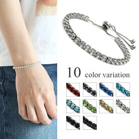 ＼期間限定 最大30％OFFクーポン／テニスブレスレット テニスチェーン レディース 女性 CZ ジルコニア フルエタニティ ビジュー ライン シルバー 銀 シンプル プチプラ
