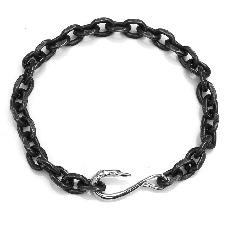 楽天市場】イーグルフック 太角チェーンブレスレット 燻 いぶし 太め 