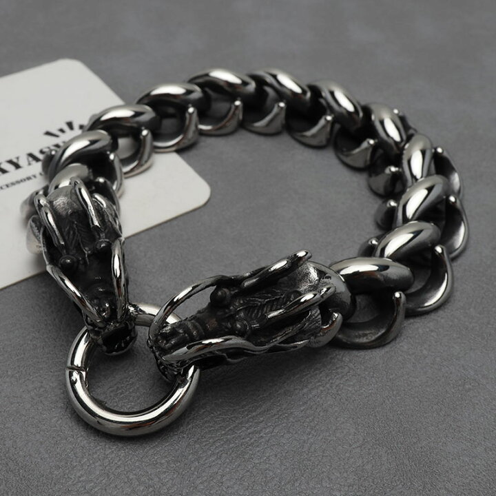 楽天市場】サージカルステンレス316L ドラゴンと茨ブレスレット  