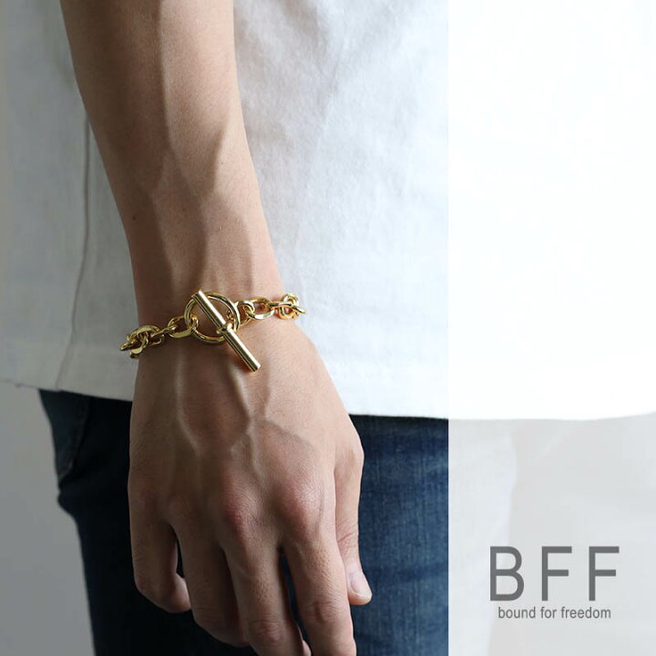 楽天市場】BFF ブランド マンテル チェーンブレスレット 太幅 ワイド 