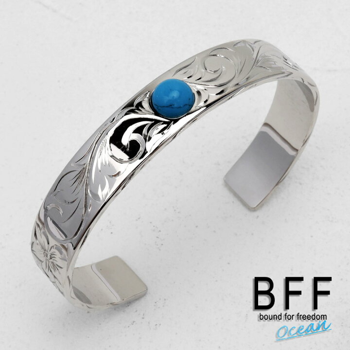 楽天市場】BFF ブランド ハワイアンバングル ターコイズ 幅12mm 