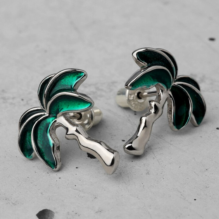 楽天市場 Bff ブランド ピアス メンズ シルバー925 Silver 銀色 スタッドピアス ヤシの木 両耳用2点 金属アレルギー対応 専用box付属 シルバーアクセサリーsilverkyasya