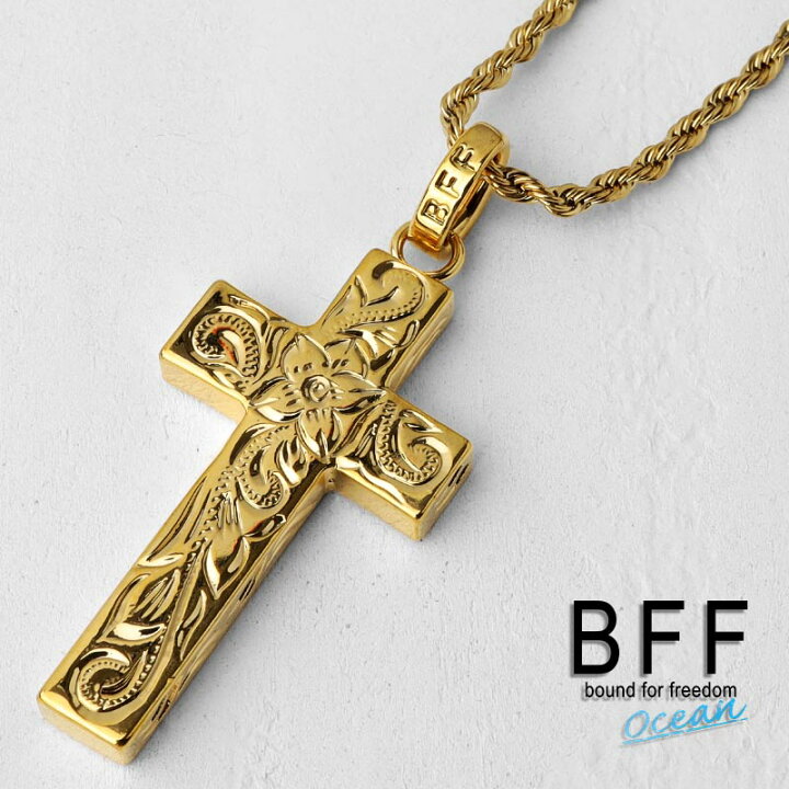 楽天市場】BFF ブランド クロスネックレス ゴールド 18K GP gold 金色 