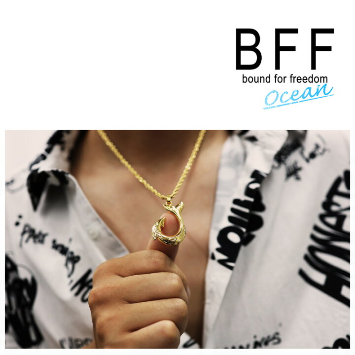 楽天市場 Bff ブランド フィッシュフックネックレス ゴールド 18k Gp Gold 金色 マイレ スクロール 釣り針 ハワイアンジュエリー ロープチェーン 彫金 手彫り 専用box付属 シルバーアクセサリーsilverkyasya