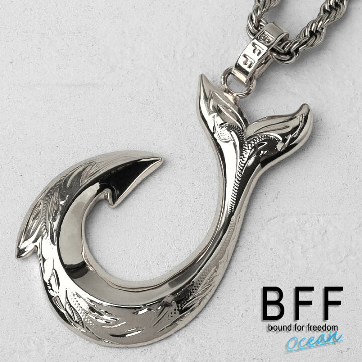 楽天市場】BFF ブランド フィッシュフックネックレス シルバー 銀色 