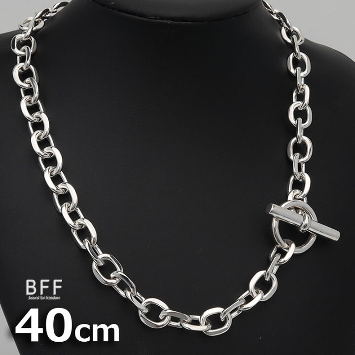 楽天市場】BFF ブランド 幅11mm マンテル チェーンネックレス 40cm 太 