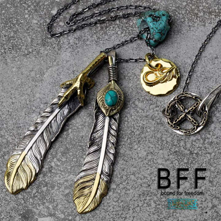 楽天市場】BFF ブランド フェザーネックレス メンズ シルバー925  