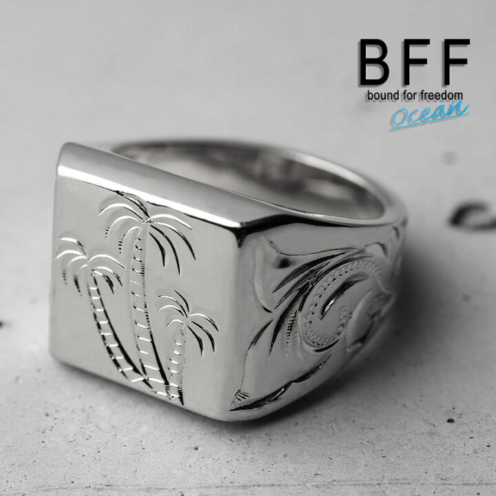 楽天市場】BFF ブランド ハワイアンリング メンズ 印台リング 