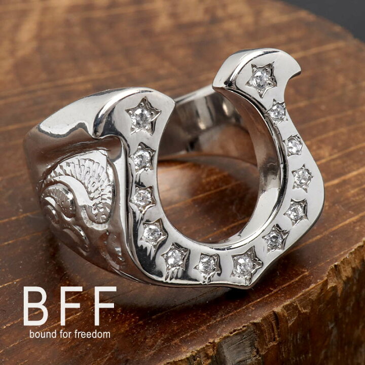 BFF ブランド シルバー925 馬蹄リング ホースシューリング 印台リング ごつめ 太幅 ワイドリング ハワイアンリング 金属アレルギー対応 指輪 SILVER KYASYA