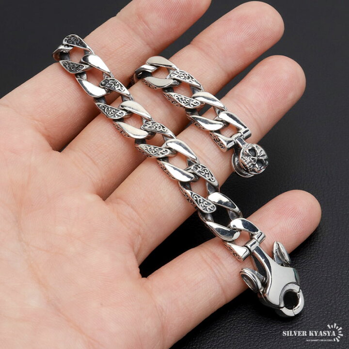 楽天市場】シルバー925 スカルブレスレット 唐草ブレスレット 喜平  