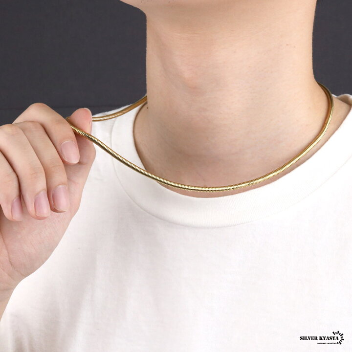 楽天市場】チェーンネックレス スネークチェーン 幅3mm ステンレス IP  