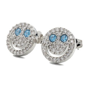 ニコちゃんピアス キラキラ かわいい スマイル スマイリーフェイス ゴールド シルバー 金 銀 フェミニン シンプル 両耳用 2点セット