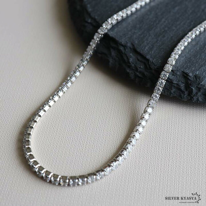楽天市場】シルバー925 チョーカーネックレス テニスチェーン シルバー  