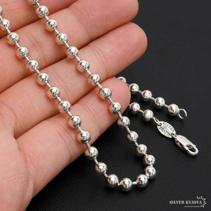 楽天市場】シルバー925 ボールチェーン ネックレス 幅5mm ネックレス 