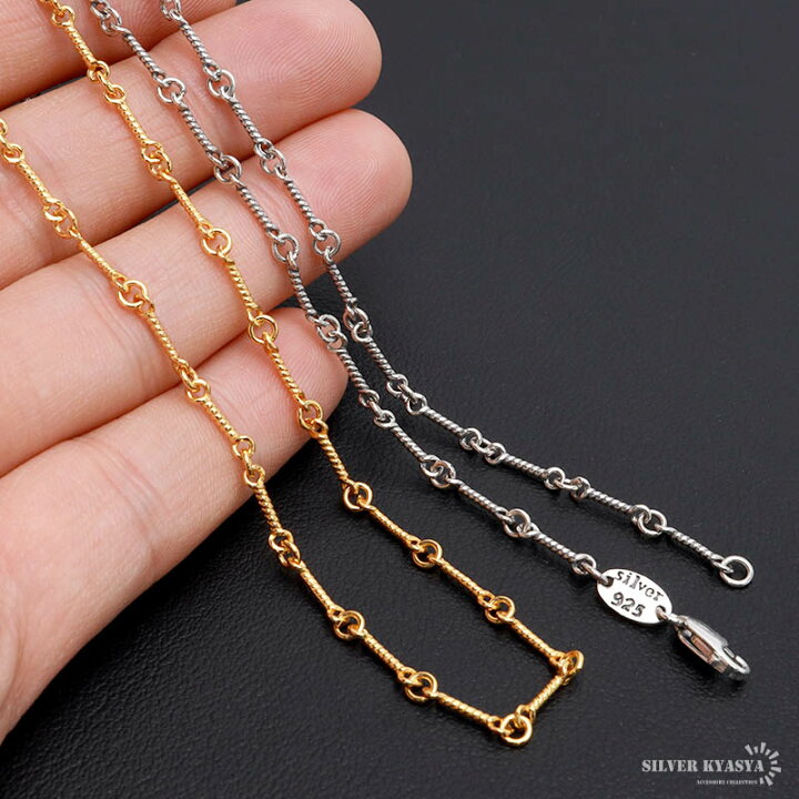 楽天市場】シルバー925 ロープチェーン ネックレス 22K gp gold 