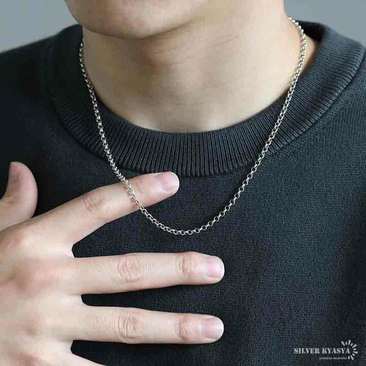 楽天市場】シルバー925 ロールチェーン ネックレス 幅3mm ネックレス 