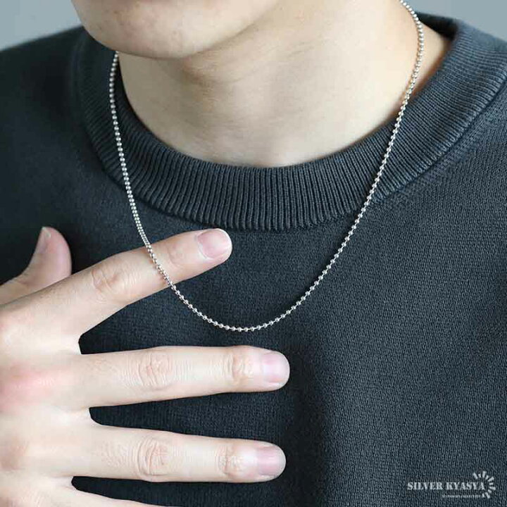 楽天市場】シルバー925 ボールチェーン ネックレス 幅2mm ネックレス 