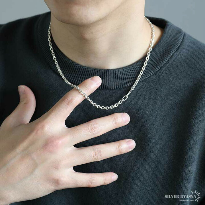 楽天市場】シルバー925 あずきチェーン ネックレス 幅4mm 4面カット 