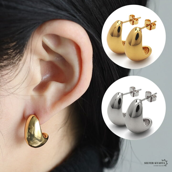 楽天市場】フープピアス 太め ステンレス レディース ピアス  