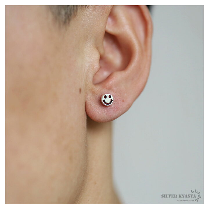 楽天市場】シルバー925 ピアス 片耳 メンズ レディース ニコちゃん  