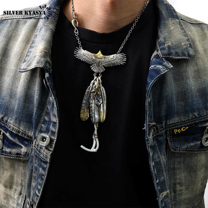 楽天市場】シルバー925 イーグルネックレス フェザーネックレス 925  
