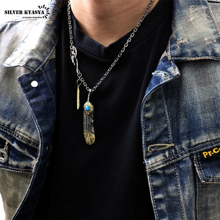 楽天市場】シルバー925 フェザーネックレス メンズ シルバーネックレス  