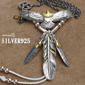 シルバー925素材 イーグルネックレス 925 フェザーネックレス シルバー製 完成度高い 作りが丁寧 専用BOX付属