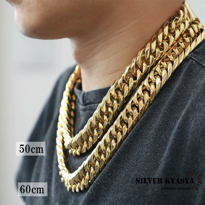 楽天市場】幅21mm STAINLESS STEEL 6面カット 極太 ダブル喜平  