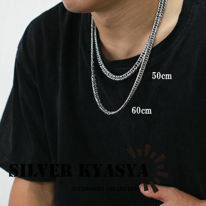 楽天市場】幅8mm STAINLESS STEEL シルバー ダブル喜平ネックレス  
