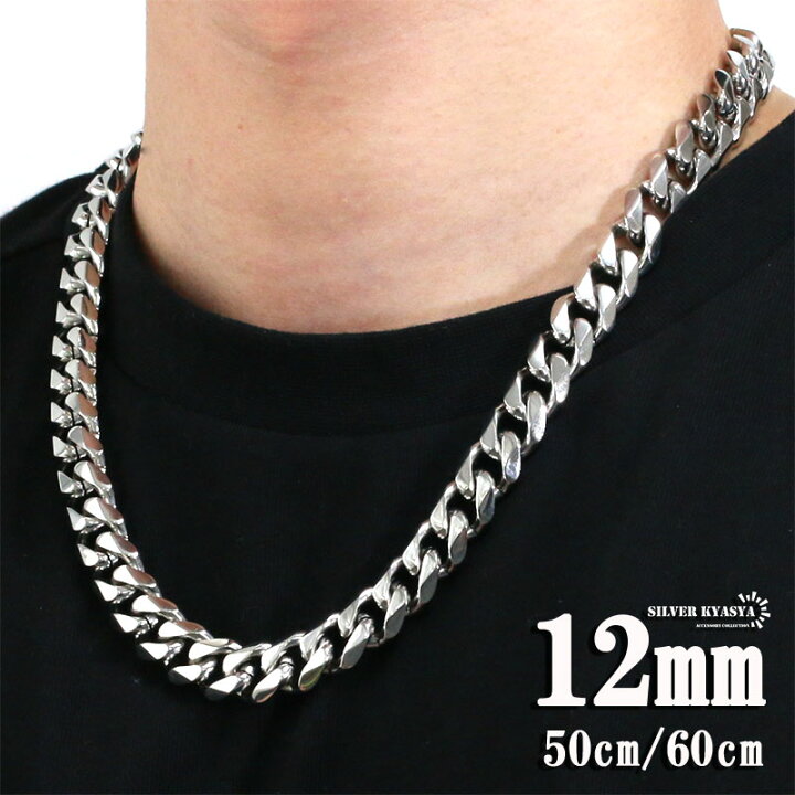 楽天市場】幅12mm STAINLESS STEEL ステンレス 喜平ネックレス 6面 