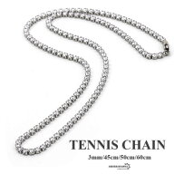 ＼最大20％OFFクーポン／ステンレス 3mm テニスチェーンネックレス ブリンブリン tennis chain シンプル…