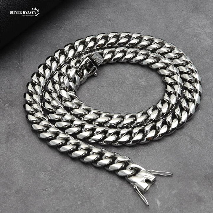 楽天市場】316L 幅12mm メンズネックレス シルバー 喜平チェーン B系 
