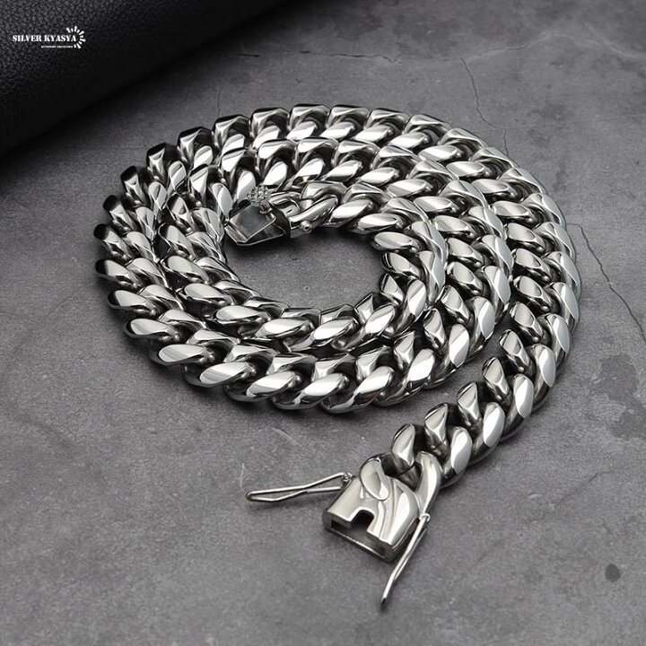 楽天市場】316L 幅16mm 極太 メンズネックレス シルバー 喜平チェーン  