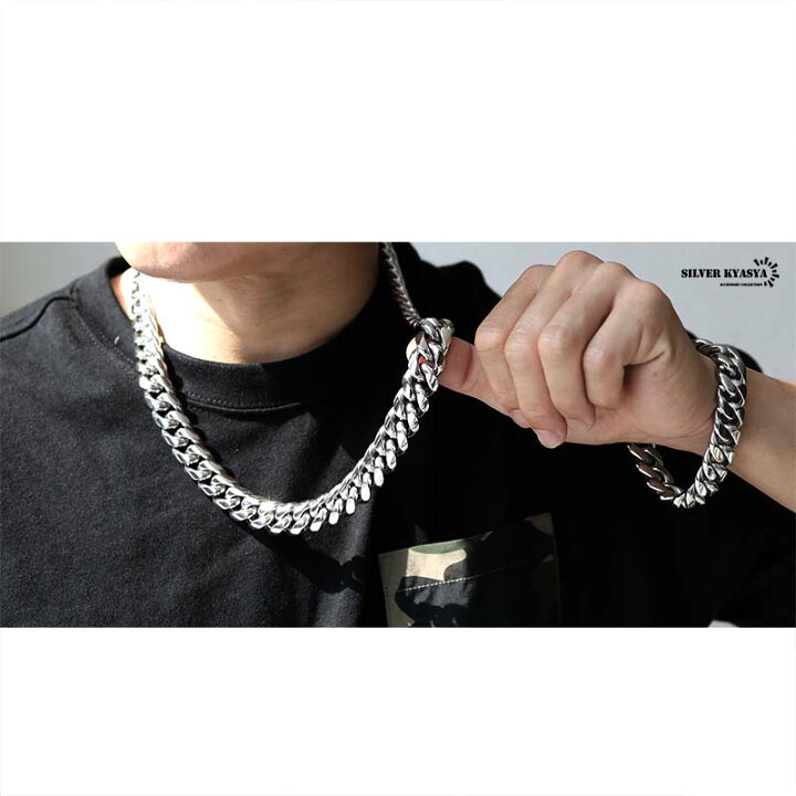 楽天市場】316L 幅16mm 極太 メンズネックレス シルバー 喜平チェーン 
