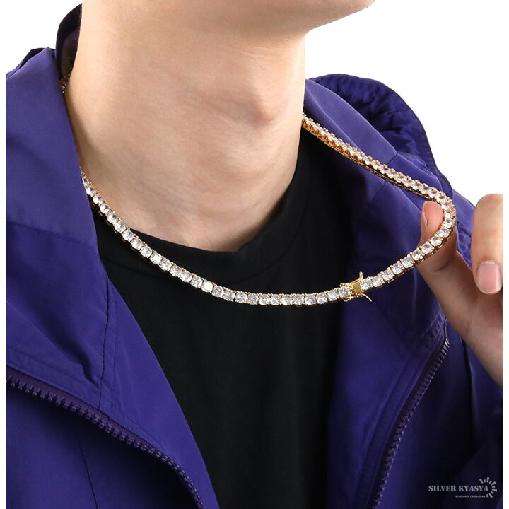 楽天市場】テニスチェーンネックレス メンズ ゴールド 金 テニス  