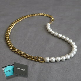 ネックレス メンズ silverkyasya(シルバーキャシャ)オリジナル 18Kメッキ パールネックレス 喜平 きへい ハンドメイド pearl necklace gold 金色 金属 ステンレス アレルギーフリー 父の日