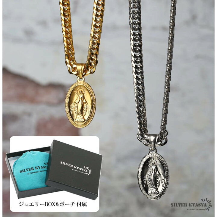 楽天市場】6面カット ダブル喜平ネックレス 18k gp 奇跡のメダイ 