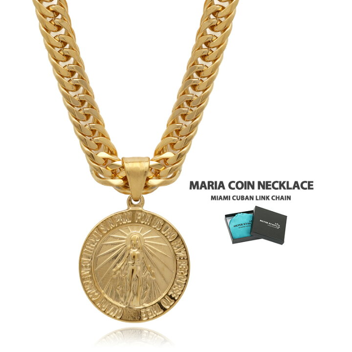 楽天市場】6面カット ダブル喜平ネックレス 18k gp コイン マリア 