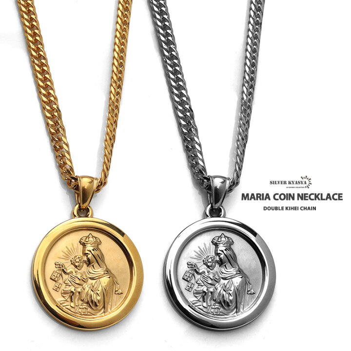 楽天市場】ステンレス素材 6面カット ダブル喜平ネックレス 18k gp 