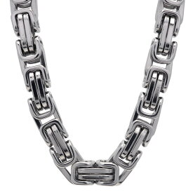 ＼期間限定・クーポンで最大30%OFF／ ステンレス ごつめチェーン ネックレス 幅10mm メンズネックレス ビザンチンチェーン スクエア ごつい シンプル 普段使い シルバー 銀 金属アレルギー対応
