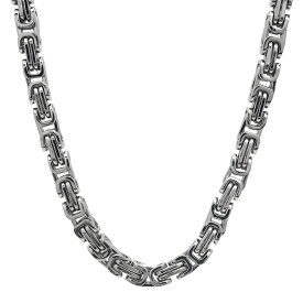 ＼期間限定・クーポンで最大30%OFF／ ステンレス ごつめチェーン ネックレス 幅4mm メンズネックレス ビザンチンチェーン スクエア ごつい シンプル 普段使い シルバー 銀 金属アレルギー対応