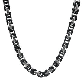 ＼期間限定・クーポンで最大30%OFF／ ステンレス ごつめチェーン ネックレス 幅4mm メンズネックレス ビザンチンチェーン スクエア ごつい シンプル 普段使い ブラック シルバー 黒 銀 金属アレルギー対応