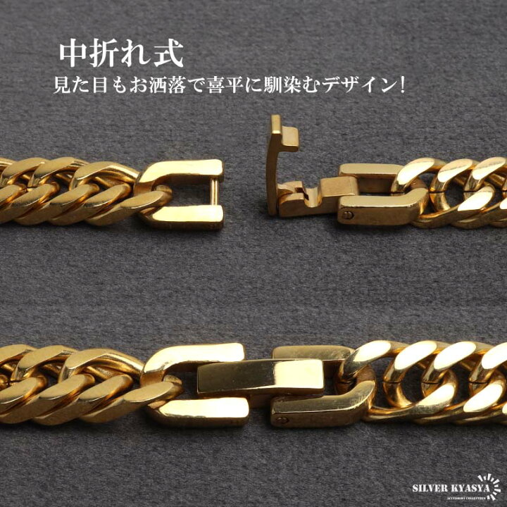 楽天市場】ステンレス製 ダブル喜平ネックレス ゴールド 18KGP 幅8mm 