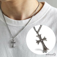 ＼最大20％OFFクーポン／ステンレス クロスネックレス シルバー キラキラ 十字架 ペンダント ダブル喜平…