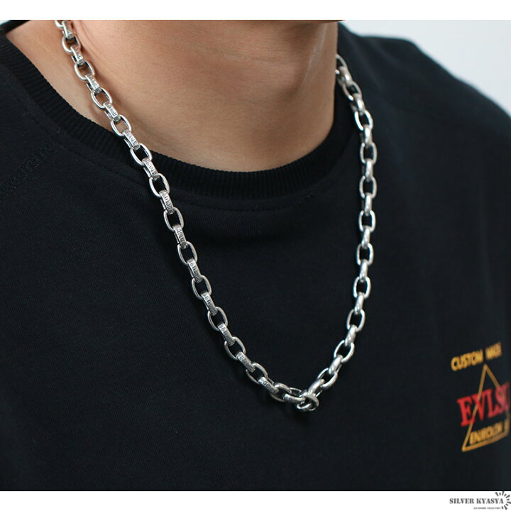 楽天市場】60cm シルバー925 六字真言 チェーンネックレス あずき  