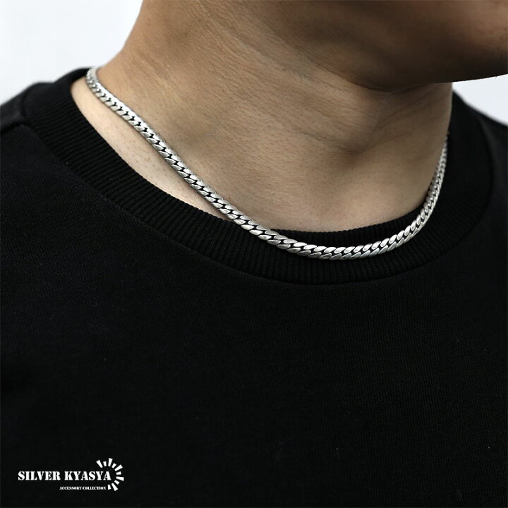 楽天市場】シルバー925 チェーンネックレス 喜平 2面カット マイアミ  